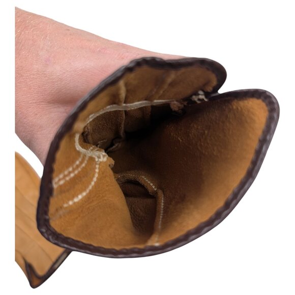 VTG Brotherhood Gloves by Wells Lamont Chicago 1694 Sz M Yellow Buckskin Leather - Picture 8 of 13